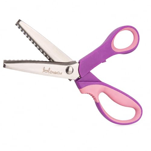 Crabcut Zickzackschere für die Stoffbearbeitung, 9,2 Zoll (ca. 20 cm) Nähschere, Zick-Zack-Dekorsaum, Nähzubehör, für professionelle Schneiderei & Nähkunst