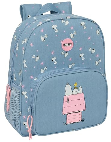 safta SNOOPY Schulrucksack für Kinder, anpassbar an Kinderwagen, ideal für Kinder im Schulalter, bequem und vielseitig, Qualität und Widerstandsfähigkeit, 32 x 12 x 38 cm