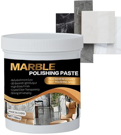 Granitpolitur – 100 ml Duschfliesen-Marmorsteinreiniger, Poliermittel, Glanzauffrischer für Porzellan, Schrankfliesen, Keramik, Quarz, Waschtisch, Küchentheke, Gewerbe