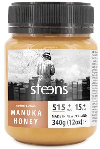 Steens Manuka Honey - MGO 515+ - Pure & Raw 100% Certified UMF 15+ Manuka Honey - Bottled and Sealed in New Zealand - 340g