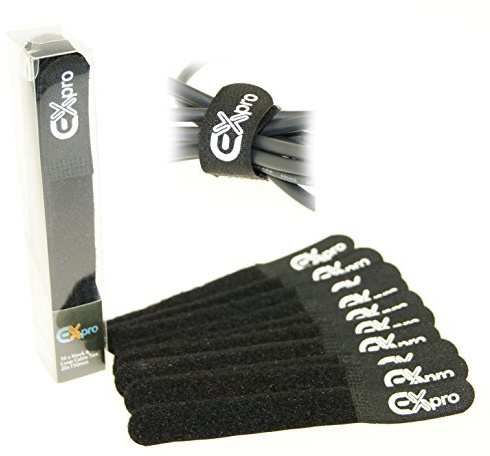 Ex-Pro® Reusable Hook & Loop Self-Gripping Cable Ties 150mm x 20mm - 10 Pack Black