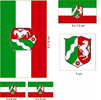 U24 Aufkleberbogen Nordrhein-Westfalen Aufkleber Set Flagge Fahne