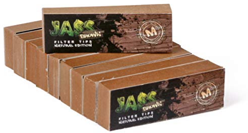 Filtres JASS Hard Brown – Lot de 10 Carnets x50 Tips (500 Filtres) | Carton Non Blanchi Taille M (20 mm) – Écologique, Souple et Résistant