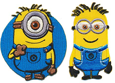 Kids Dreams Minions Aufnäher Aufbügler Patch 2 Stück Kinder Zeichentrick TURBOVERSAND