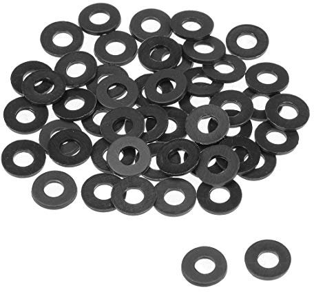 sourcing map Arandelas Planas De Nylon Para Tornillo M4 9mm De Diámetro Exterior 1mm De Grosor 50Pcs
