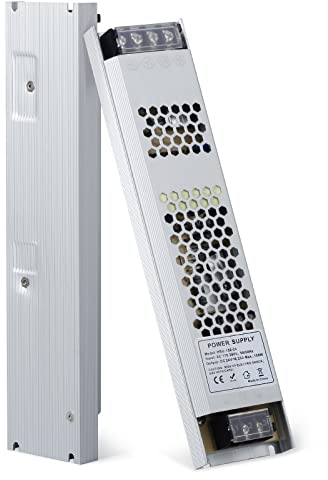 YAYZA! Trasformatore LED 24V 150W, Alimentatore 6.25A DC 24V, LED Driver Super Silenzioso Senza Ventola, IP20 Adattatore LED a Tensione Costante, Per Striscia MR11 G4 MR16 GU5.3 Lampada e Lampadine
