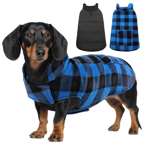 ASENKU Hundemantel Winter XS – Wasserdicht & Fleece für kleine Hunde | Warm gefüttert, Tasche, Klettverschluss. Hundejacke Ideal für Chihuahua, Zwergpudel, Yorkshire Terrier, Pomeranian, Malteser