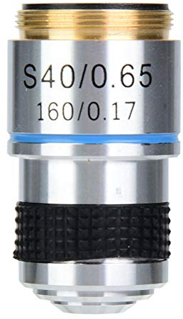 Obiettivo Lente, obiettivo per microscopio acromatico 40X 185, Lente d'ingrandimento per microscopio biologico 40X Obiettivo acromatico, filettatura RMS standard da 20 mm