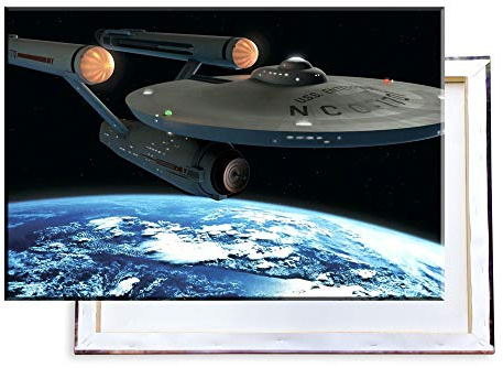 Unified Distribution Raumschiff Enterprise - 100x70 cm Kunstdruck auf Leinwand • erstklassige Druckqualität • Dekoration • Wandbild