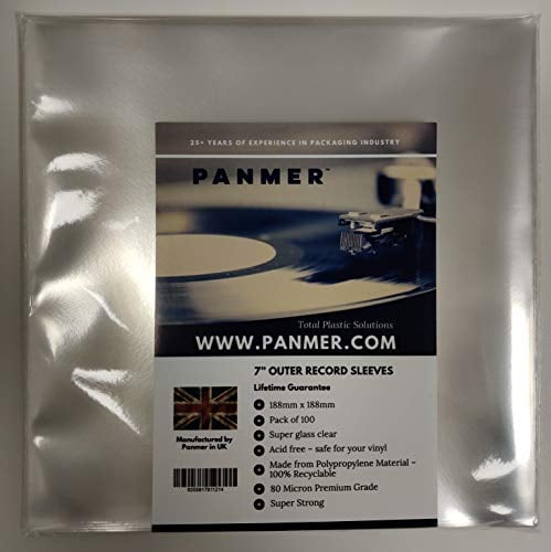 7 Outer Clear Vinyl Record Sleeves Polypropylene 80 Micron x 100