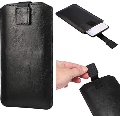 Handy Gürteltasche Leder Herren, Kleine Universal Tasche für Handys, 6.5 Smartphone Gürteltasche Herren Leder Klein Handytasche mit Klettverschluss Vertikale Hüfttasche Handyhülle mit Gürtelschlaufe
