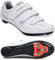 Herren Fahrradschuhe für Damen, Rennradschuhe mit Stollen Kompatibel mit Peloton SPD ARC Look Delta Cleats, Unisex Fahrrad REIT Spin Schuhe Drinnen, Rennrad Schuhe Draussen White 39 EU