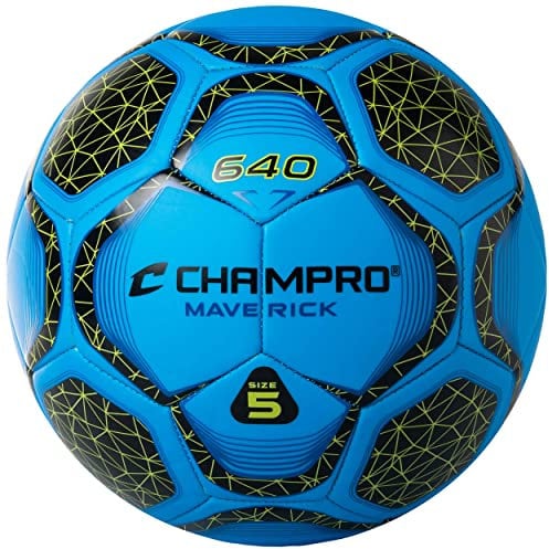 Champro Maverick - Pallone da calcio, misura 5, colore: Blu ottico