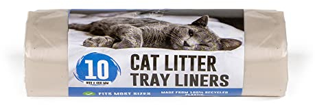 10 x Cat Litter Tray Liners Super Strong Made From Recycled Plastics - Packaging May Vary