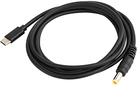 SUPERNIGHT 5,5x2,5mm DC zu Typ C USB-C Eingangskabel für Laptop Notebook 18-20V 65W PD Ladegerät (Nicht enthalten), 5,5 * 2,5mm auf USB-C 1,5m Kabel