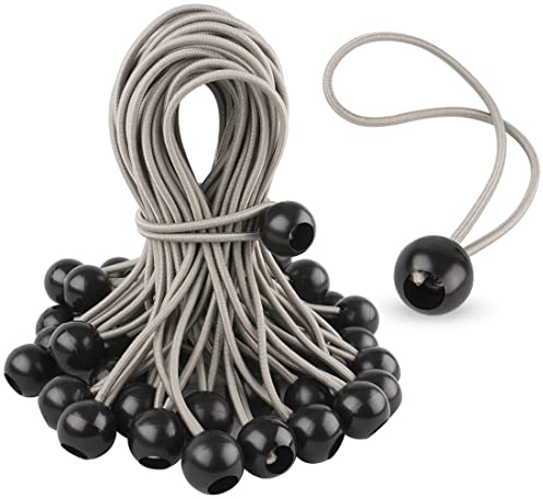 BINGCOBBER Spanngummis mit Kugel 50 Stück,Planenspanner mit Kugel 23cm,Gummispanner Zeltgummis Expanderschlingen Gummischlaufen für Zelte, Planen,Plakate