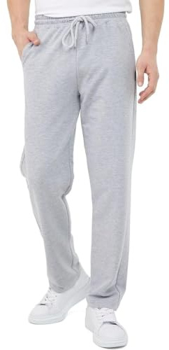 COMEOR Men's Thin Lightweight Breathable Cotton Straight Leg Jogging Pants, Long Sweatpants, Men's Jogger Training Trousers, Relaxing Tracksuit Bottoms