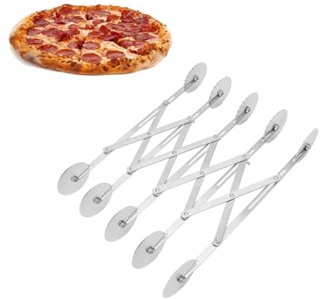 tagliapasta 5 ruote professionale, rotella tagliapizza 5 ruote doppio filo, tagliapasta regolabile 5 ruote in Acciaio Inossidabile Affettatrici Per Pizza Regolabili Rullo Tagliapasta Multirotondo Acce