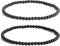 Apocalyptic-K Lot de 2 bracelets de cheville en pierre noire pour femme, 4 mm, 2 bracelets de cheville en tourmaline noire, 24 centimeters, Pierre