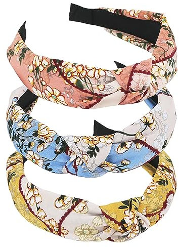 scicent Haarreif Mädchen Knoten Stirnbänder Turban Haarband Damen Breite Haarreifen Kopfband Haarband Sommer Blumen Stirnband für Kostüm Dusche Yoga, 15909
