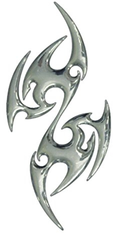 carstyling XXL 3D-Chrome-Sticker Tribal 100 x 45 mm