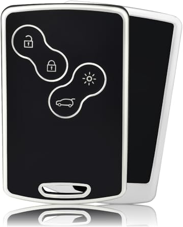 OFFCURVE Etui a Cle Voiture Coque Clé, Étui à Clés Couvre Clef Cache Clef Convient pour Renault Clio Scenic Megane Duster Sandero Captur Twingo Koleos Espace Fluence Kadjar Kangoo Laguna Latitude