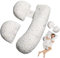 Oskeray Schwangerschaftskissen zum Schlafen, Baby Bub Mutterschaftskissen, Unterstützung für Hüften, Rücken, Beine, Mutterschaftskissen mit abnehmbarem und verstellbarem Kissenbezug
