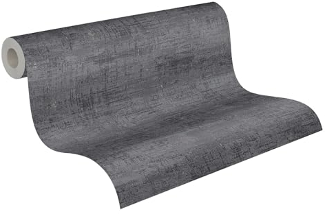 Livingwalls Tapete 396576 Industrial mit Struktur in Schwarz - hochwertige Design Tapete mit Metalliceffekt in Rosé für verschiedene Räume - 10,05m x 0,53m - Made in Germany