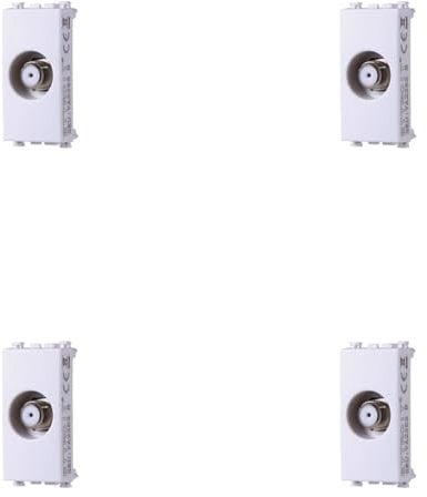 4 Pezzi Presa TV SAT Satellitare, Compatibile Con Vimar Arke, Colore Bianco