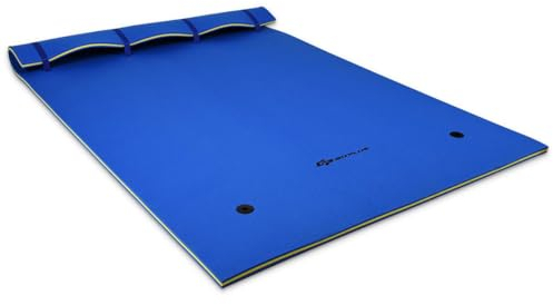 Llchaensc Wasser-Schwimmmatte Schwimmender Teppich Für Pool-Float, Aufrollbare Wassermatte Wasserhängematte Sommer Pool Floß Liege, Float Lounge Für Erwachsene, Boot, Schwimmbad,Blau,4.5mx1.8mx3.3cm