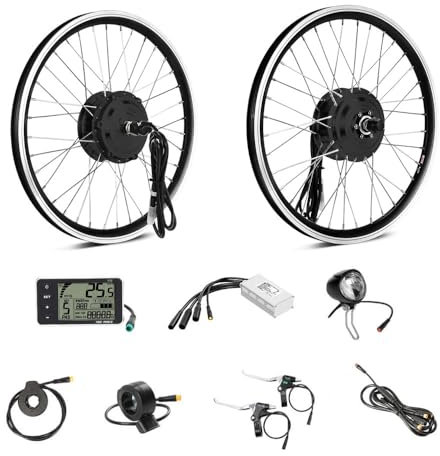 SEASON 20/24 / 26/28 / 700C Zoll Ebike Umbausatz 36V 250W Brushless Getriebe Vorderrad Nabenmotor, Elektrofahrrad Conversion Kit | LCD Display, Sensor (20'' 250W / 25km/h)
