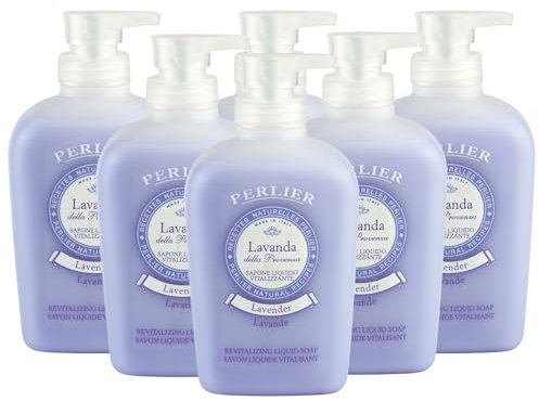 Perlier Sapone Liquido Viso e Mani Vitalizzante, LAVANDA Della Provenza 300ml (6 Unità)