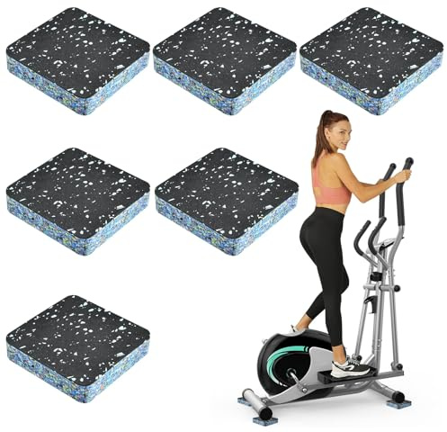 Lainballow 6 Stück Anti-Vibrations-Gummimatten, 10,2 x 10,2 x 2 cm, stoßdämpfende Laufband-Pads, hochdichte Matten zum Schutz von Böden, Waschmaschine, Trockner, Luftkompressor