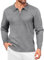 COOFANDY Pullover für Herren Polokragen Half Zip Sweater Langarm Modern Basic Winter Feinstrickpullover Grau M