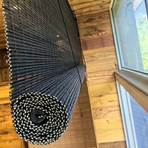 SGSKEIEY Natürliche Bambus-Rollo Raffrollo,Büro Seitenzug Fensterrollo,Holz Jalousine,Retro Raffrollo Faltrollo,Sichtschutz Sonnenschutz Bambusrollo Jalousie für Türen & Fenster (75×110cm/30×44in)
