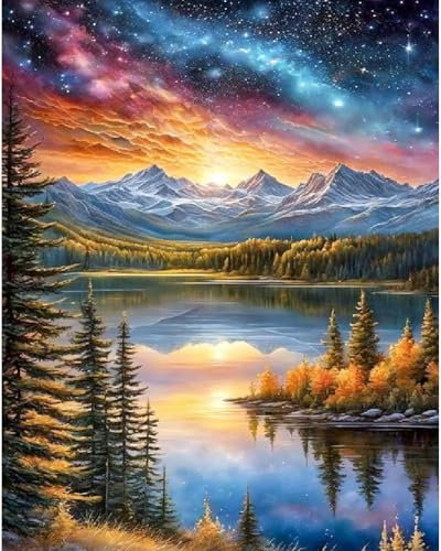 WEMEON Landscape Paint by Numbers for Adults Beginners-Landscape Adults Paint by Numbers Kits Canvas for Gift Home Wall Decor(16x20Inch)