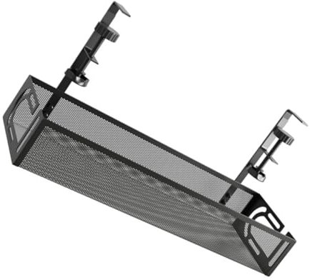 FELTECHELECTR under Desk Cable Management Tray and Wire Organizer for Office and Home Use, Black Electrical Cord Organizer Storage Basket for Desk Cable Management