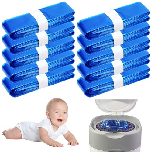 Lot de 10 sachets de recharge pour mangeoires, sacs à manger. Compatible avec Tommee Tippee, sacs à couches en plastique pour bébé (bleu)