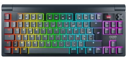CHERRY XTRFY MX 8.3 TKL Wireless, Clavier de Jeu Mécanique sans Pavé Numérique, Disposition Française (AZERTY), Switches MX2A Red Hot Swappable, Starfall Grey