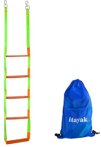 Boat Rope Ladder, 5 Step Heavy Duty Climbing Boat Ladder for Inflatable Boats, Fishing Boats, Sailboats, Kayaks, Tree Houses, and Outdoor Activities (5 Step)