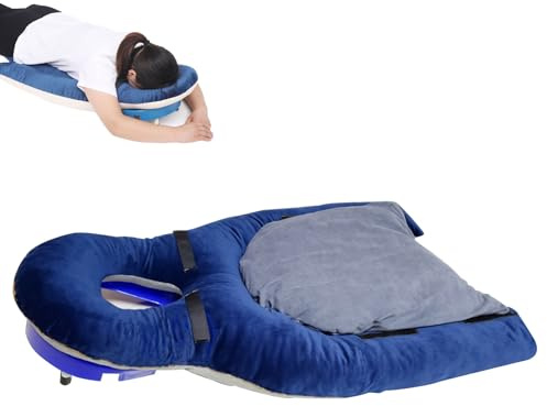 Face Down Recovery Pillow for Vitrectomy & Eye Surgery, Extra Long Adjustable Chest Pad with Cooling & Plush Sides, Includes Pillow Cover, Eye Mask, Goggles, Anti-Roll-Design for Macula-Recovery