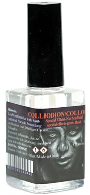 Yplkm Collodion Liquide Pour Cicatrices, 15 ml Halloween Collodion Rigide Peinture pour Cicatrices avec Pinceau, Maquillage Corporel Réaliste, Pour Visage Peau Corps Costume Cosplay Halloween