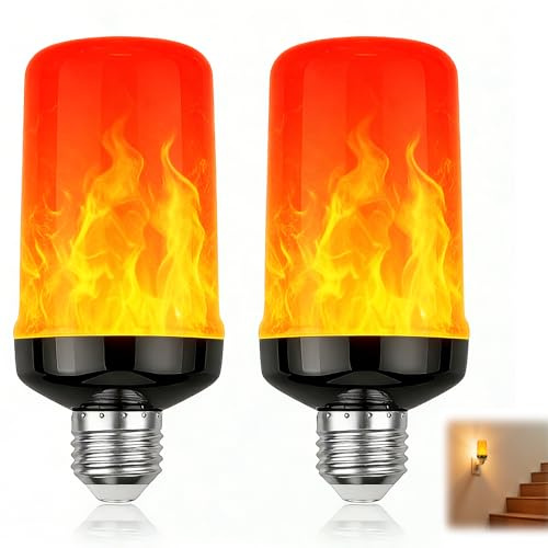 LED Flame Light Bulb,Flame Effect 3W E27 LED, 1400K 3 Lighting Modes Flickering Flame Light Bulb Vintage Fire Lamp for Garden Patio Home Indoor and Outdoor Bar Energy Saving Decorative Fame Bulb