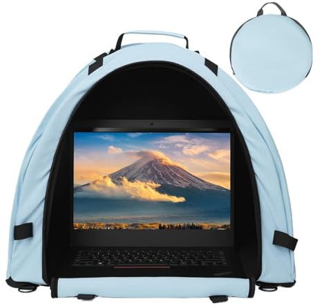 Laptop Sun Shade For Working Outside | Heat UV Reflective Waterproof Laptop Sun Shade | Foldable, Blocks Sunlight, Protects Privacy, For Travel Beach Patio Work Business