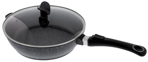 Pradel Excellence - 52393M - Sauteuse 28cm Façon Pierre en Fonte Aluminium, tous Feux dont Induction