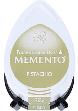 Tsukineko Memento Dew Drop Stempelkissen - Grün, Pistachio - Klein - Undurchsichtig, Wasserfest, Beständig Gegen Ausbleichen - Embossing
