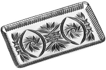 Butterplatte Konfektplatte Kuchenplatte Marina 18 X 10 cm Handgeschliffen Transparent Kristall