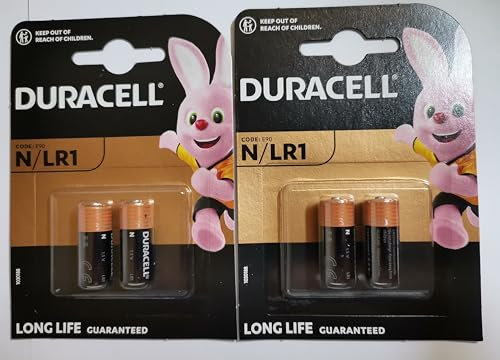 Duracell Lot de 4 Piles alcalines Type N LR1 Mn9100 Idéal pour Micron Fox