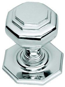Large Polished Chrome Octagonal Centre Pull Door Knob / Handle (BC15B)