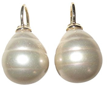 Perlen-Ohrringe champagner-farben Ohr-Hänger Barockglas-Perle Bügel Sterling-Silber vergoldet elegant Braut Hochzeit Geschenk Heide Heinzendorff